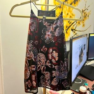 Design lab Floral Sequin Halter Top